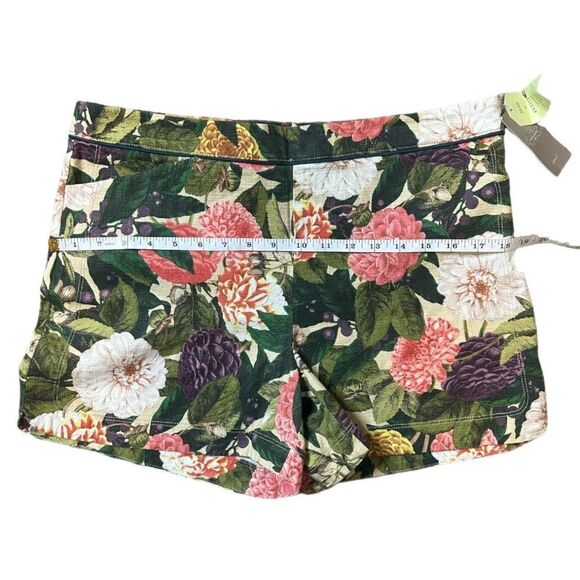 Anthropologie Elevenses Green Ranunculus Bloom Floral Shorts Size 12 NWT - Picture 7 of 12